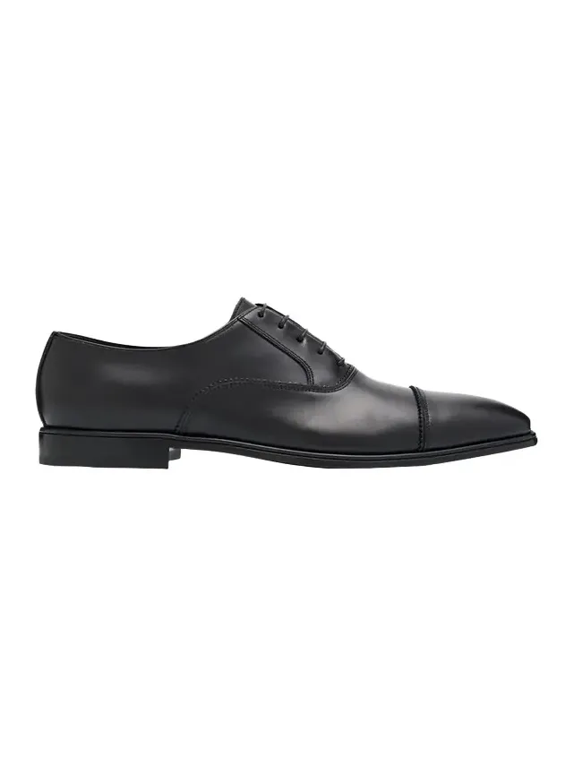 Men's Boston Brogue Leather Cap-Toe Oxfords