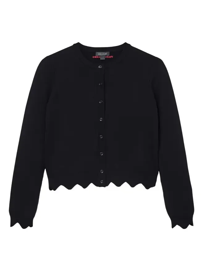 Scalloped Daisy Crewneck Cardigan