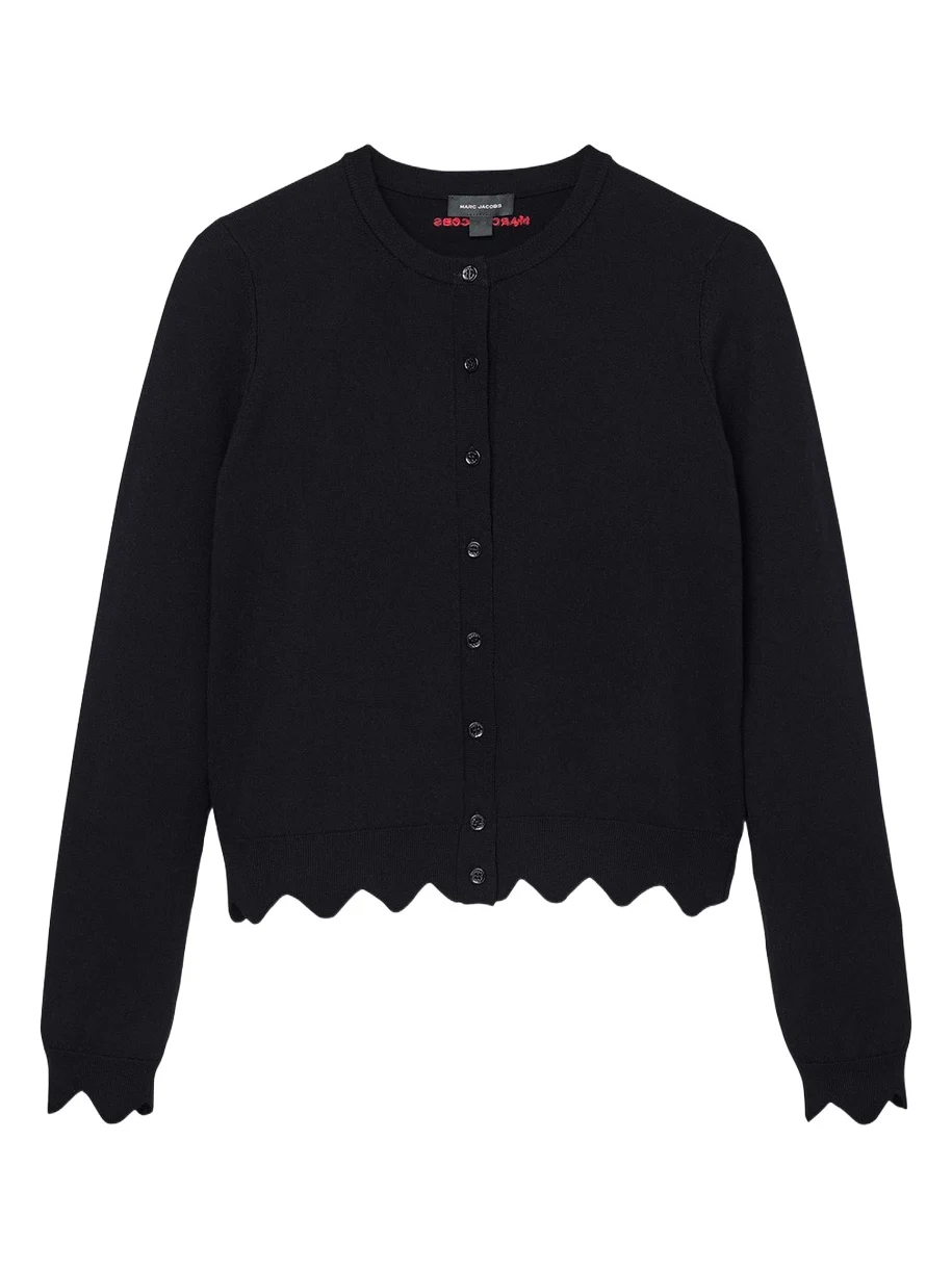 Scalloped Daisy Crewneck Cardigan Scalloped Daisy Crewneck Cardigan