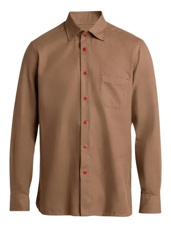 Men's Solid Cotton Pocket Snap-Front Shirt Men's Solid Cotton Pocket Snap-Front Shirt