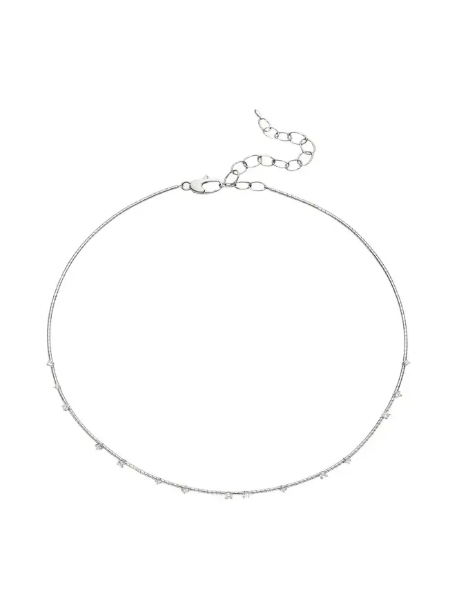 MATTIA CIELO 18K White Gold Diamond Flex Collar