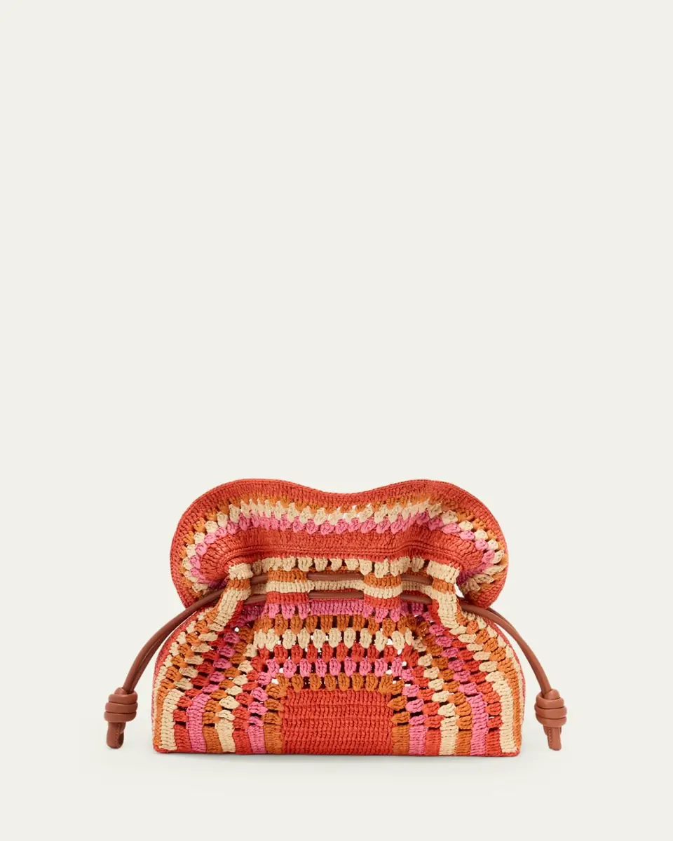 Loewe x Paula's Ibiza Flamenco Striped Crochet Raffia Clutch Bag | Thumbnail 2 Loewe x Paula's Ibiza Flamenco Striped Crochet Raffia Clutch Bag | Thumbnail 2