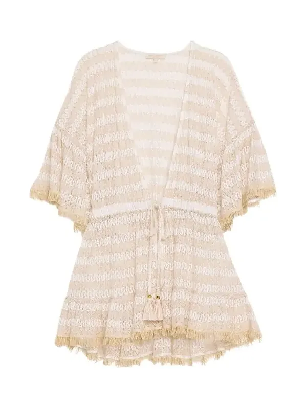 Jewel Striped Knit Coverup Dress