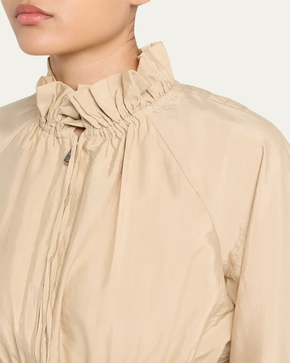 Cinq à Sept Deana Ruffled-Collar Nylon Peplum Jacket | Thumbnail 5 Cinq à Sept Deana Ruffled-Collar Nylon Peplum Jacket | Thumbnail 5
