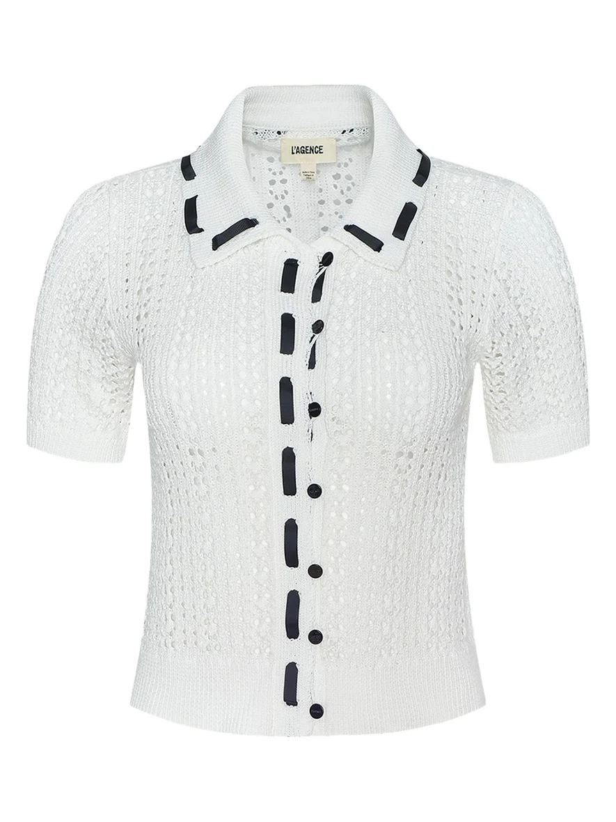 Ninette Pointelle-Knit Cardigan Ninette Pointelle-Knit Cardigan