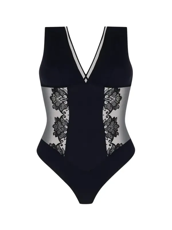 Diva Glamour Embroidered Tulle Bodysuit