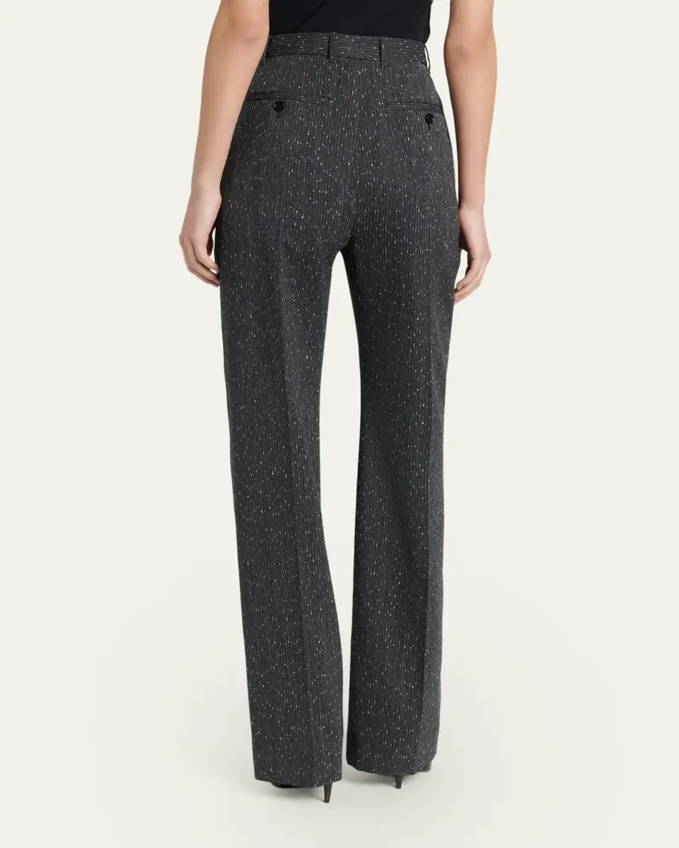 Alexander McQueen High-Rise Pinstripe Straight-Leg Trousers | Thumbnail 3
