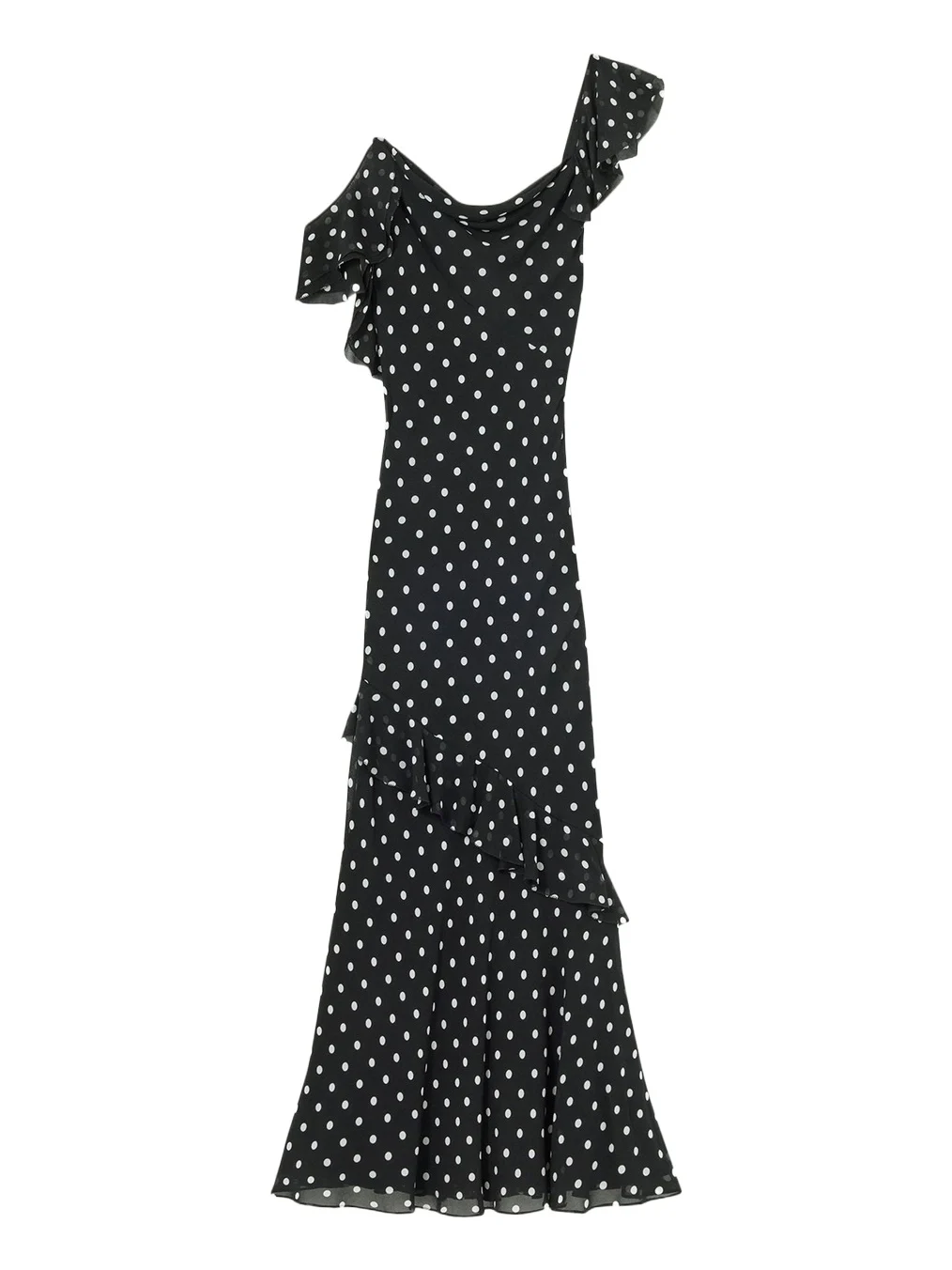 Polka Dot Georgette Maxi Dress