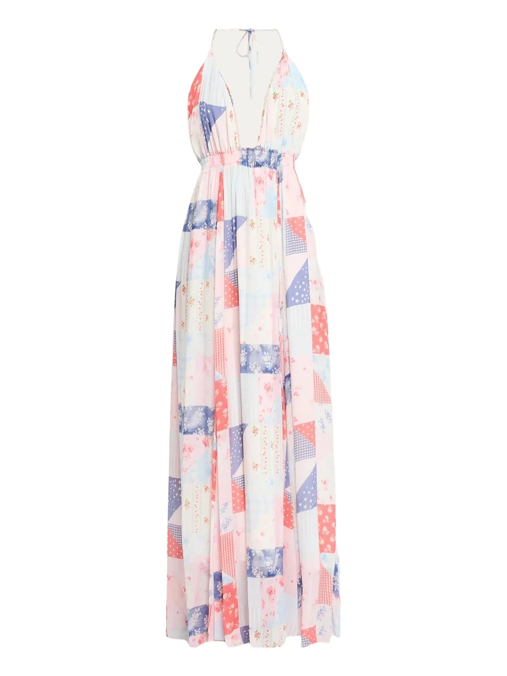 Fancy Patchwork Chiffon Maxi Dress Fancy Patchwork Chiffon Maxi Dress