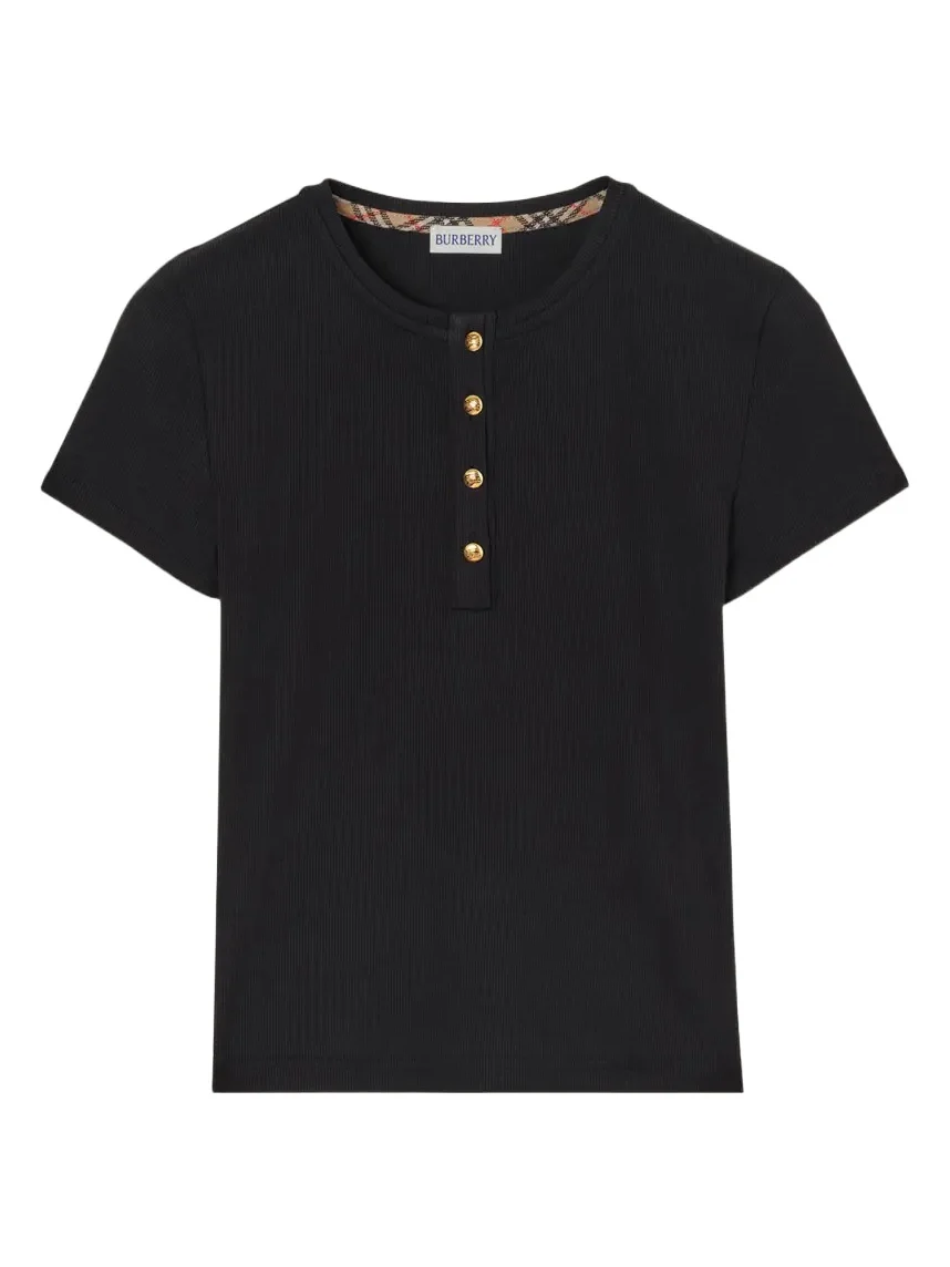 Cotton Rib Knit T-Shirt