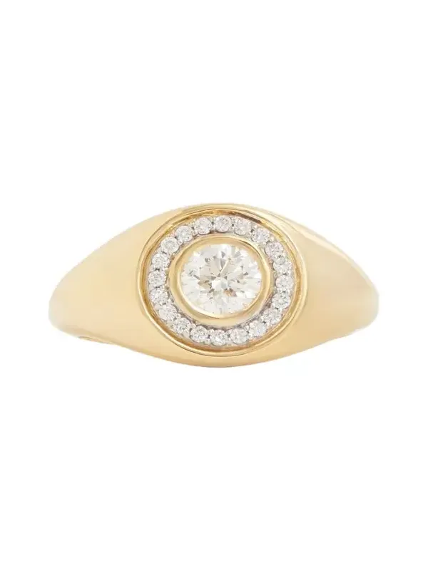 18K Yellow and White Gold Bezel Set Round Diamond Ring 18K Yellow and White Gold Bezel Set Round Diamond Ring