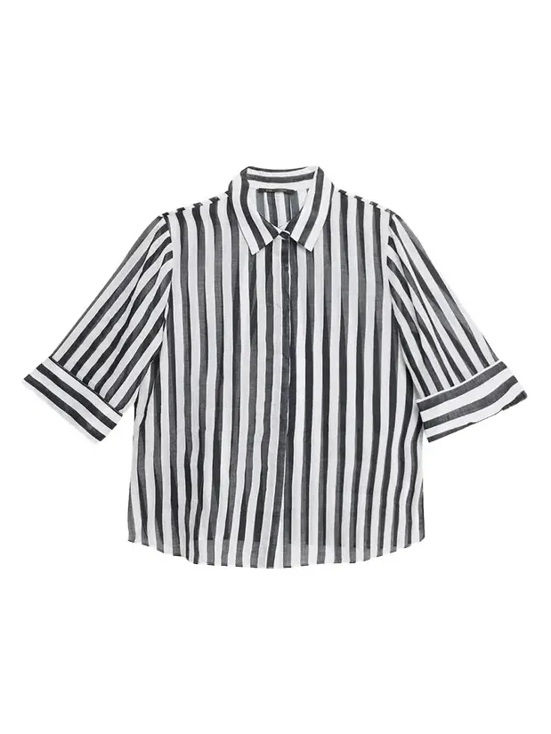 Jolie Striped Cotton Blouse Jolie Striped Cotton Blouse
