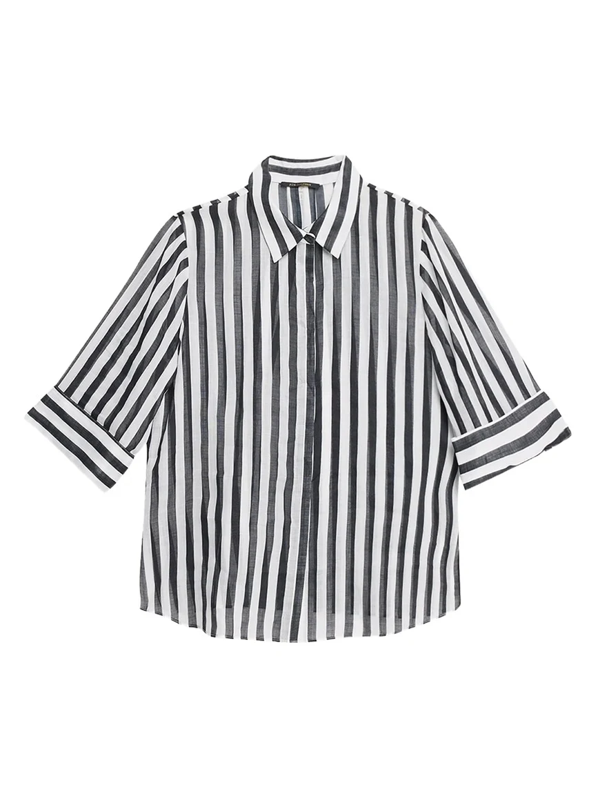 Jolie Striped Cotton Blouse