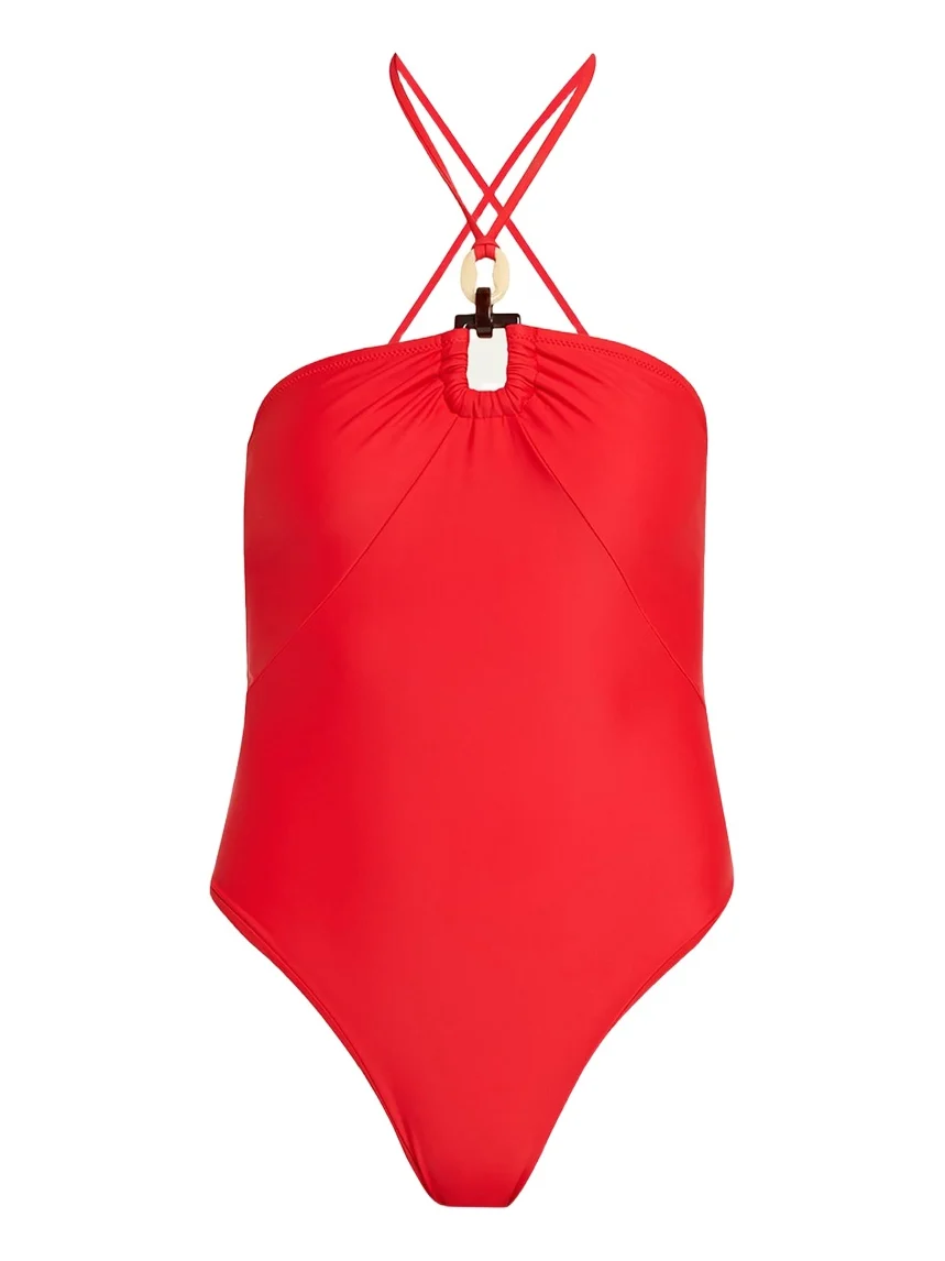 Marjorie Ring Halter One-Piece Swimsuit Marjorie Ring Halter One-Piece Swimsuit
