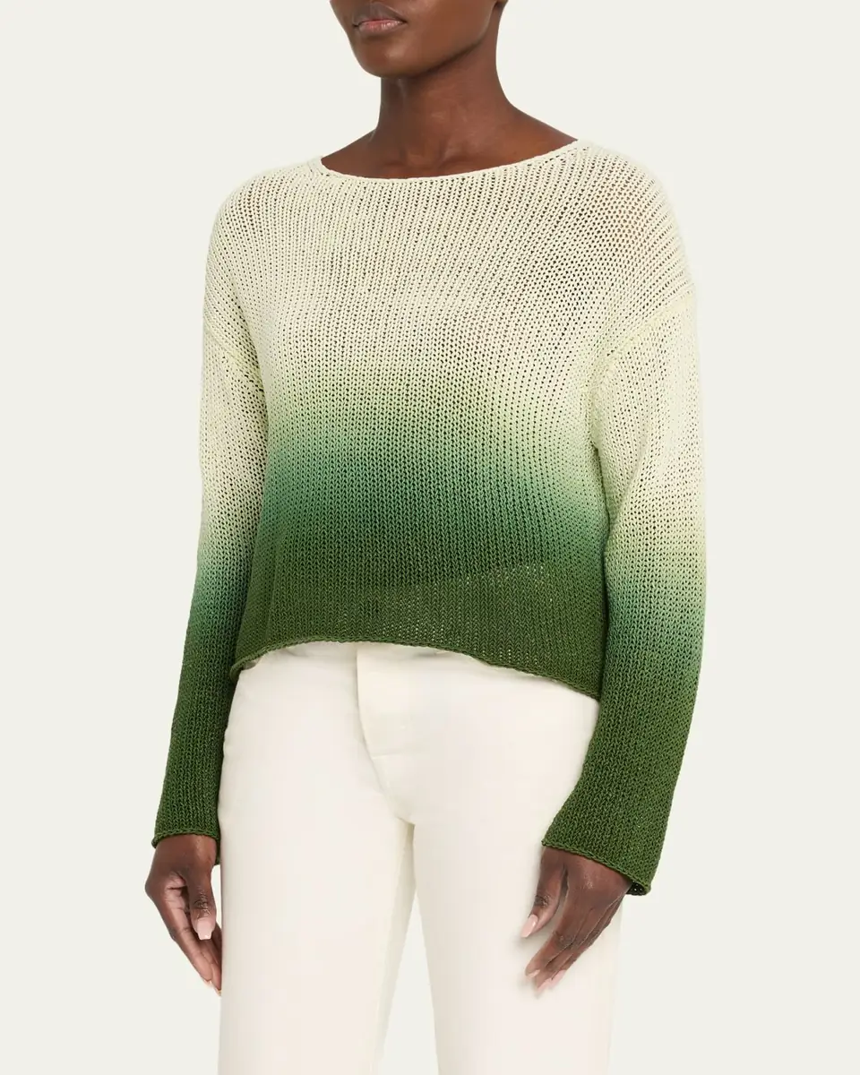 Vince Dip-Dye Cotton Sweater | Thumbnail 4 Vince Dip-Dye Cotton Sweater | Thumbnail 4