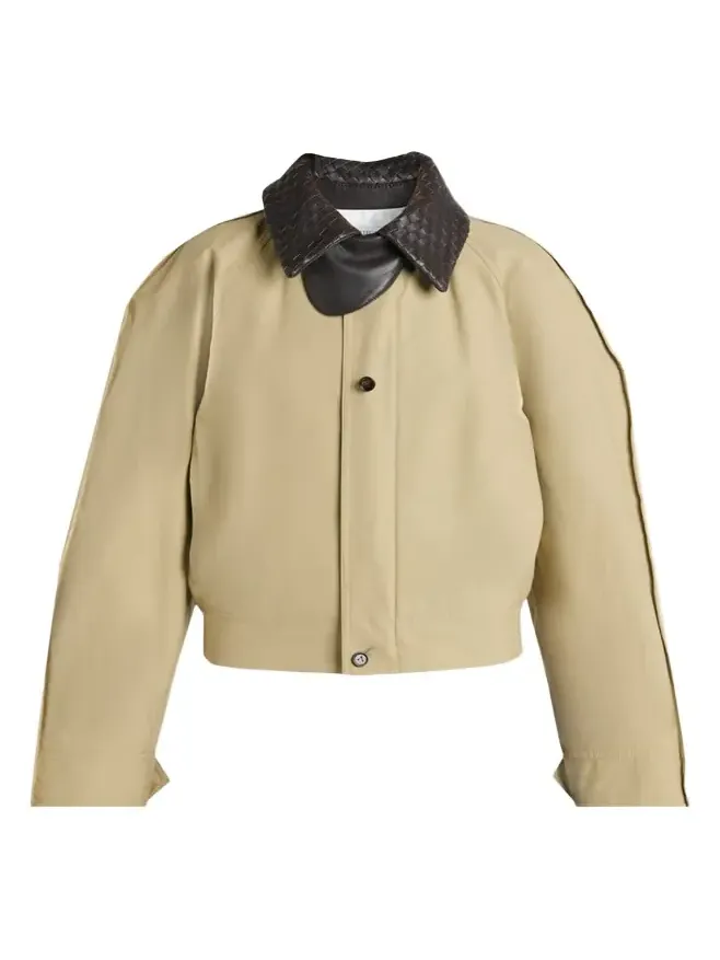 Intrecciato Collar Cotton Blouson Jacket Intrecciato Collar Cotton Blouson Jacket
