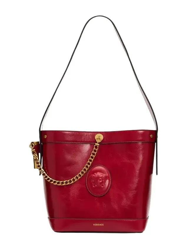Medusa Leather Bucket Bag
