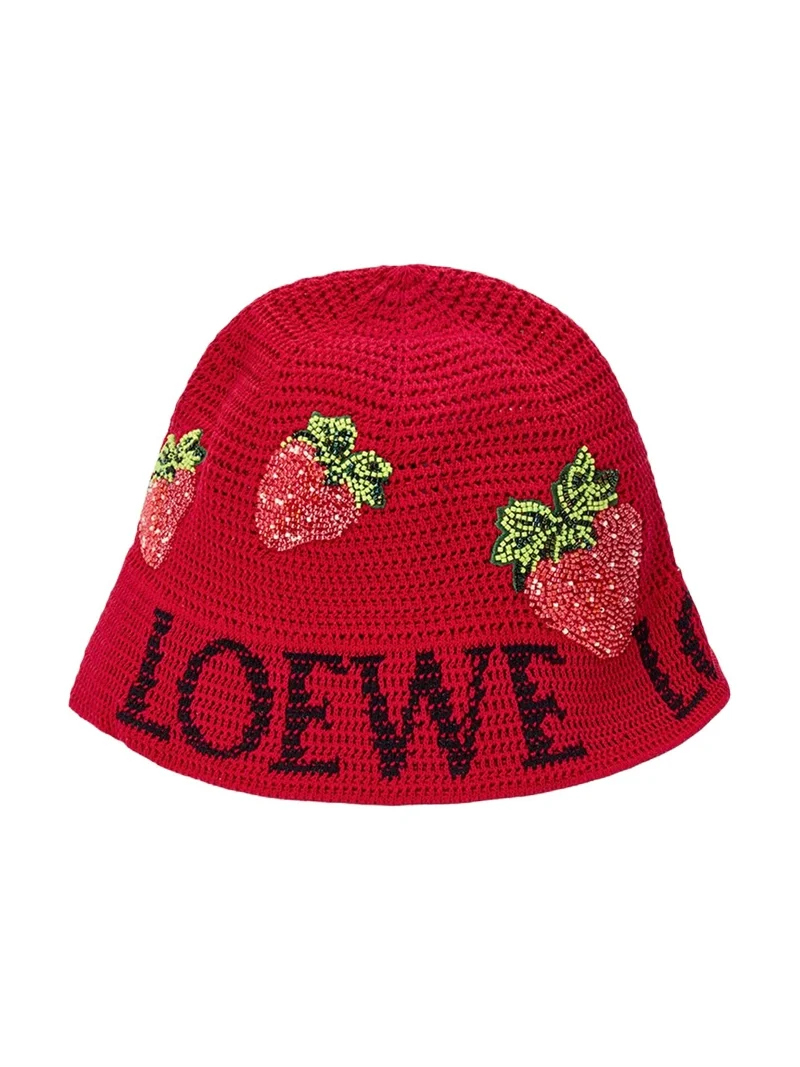 Strawberry Bucket Hat in Cotton Strawberry Bucket Hat in Cotton