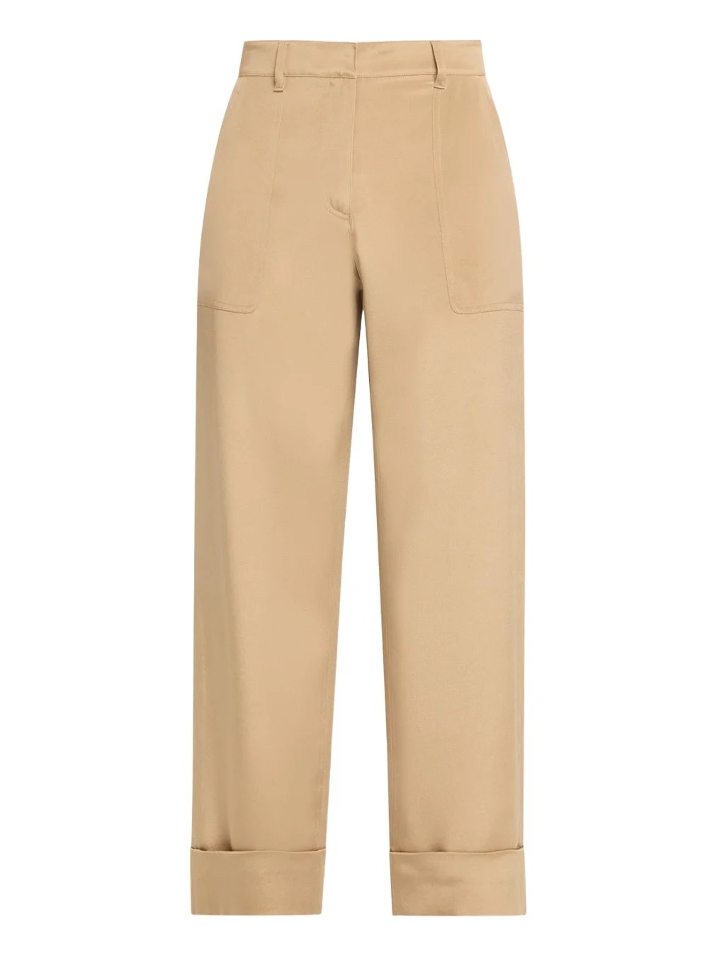 Lafayette 148 New York Cuffed Straight-Leg Silk Georgette Pants
