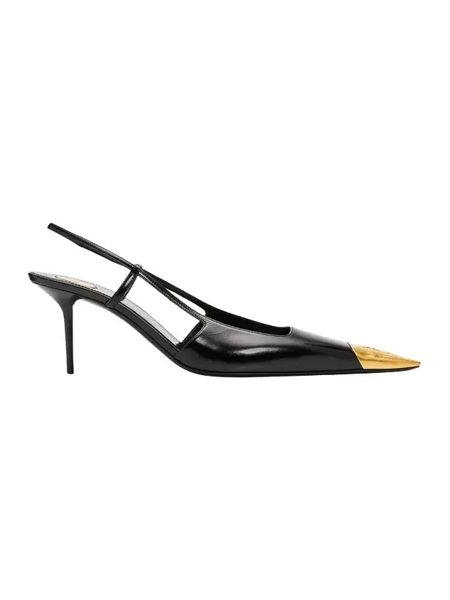 75mm Jeanne Leather Slingback Pumps