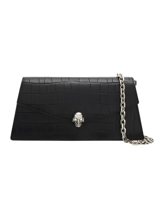 Skull Mini Croc-Embossed Leather Top-Handle Bag Skull Mini Croc-Embossed Leather Top-Handle Bag