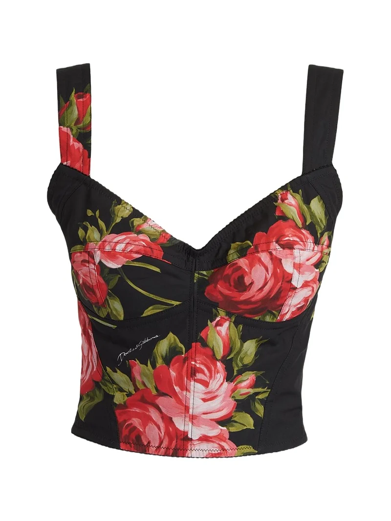 Dolce & Gabbana Floral-Print Corset Top
