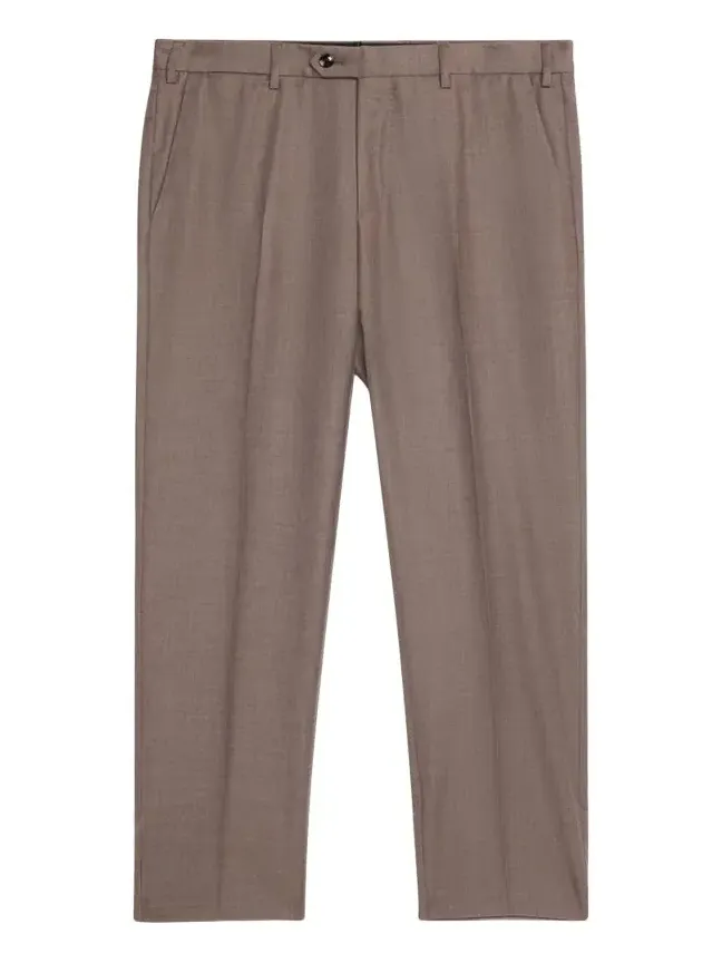Giorgio Armani Men's Sharkskin Wool Flat-Front Trousers