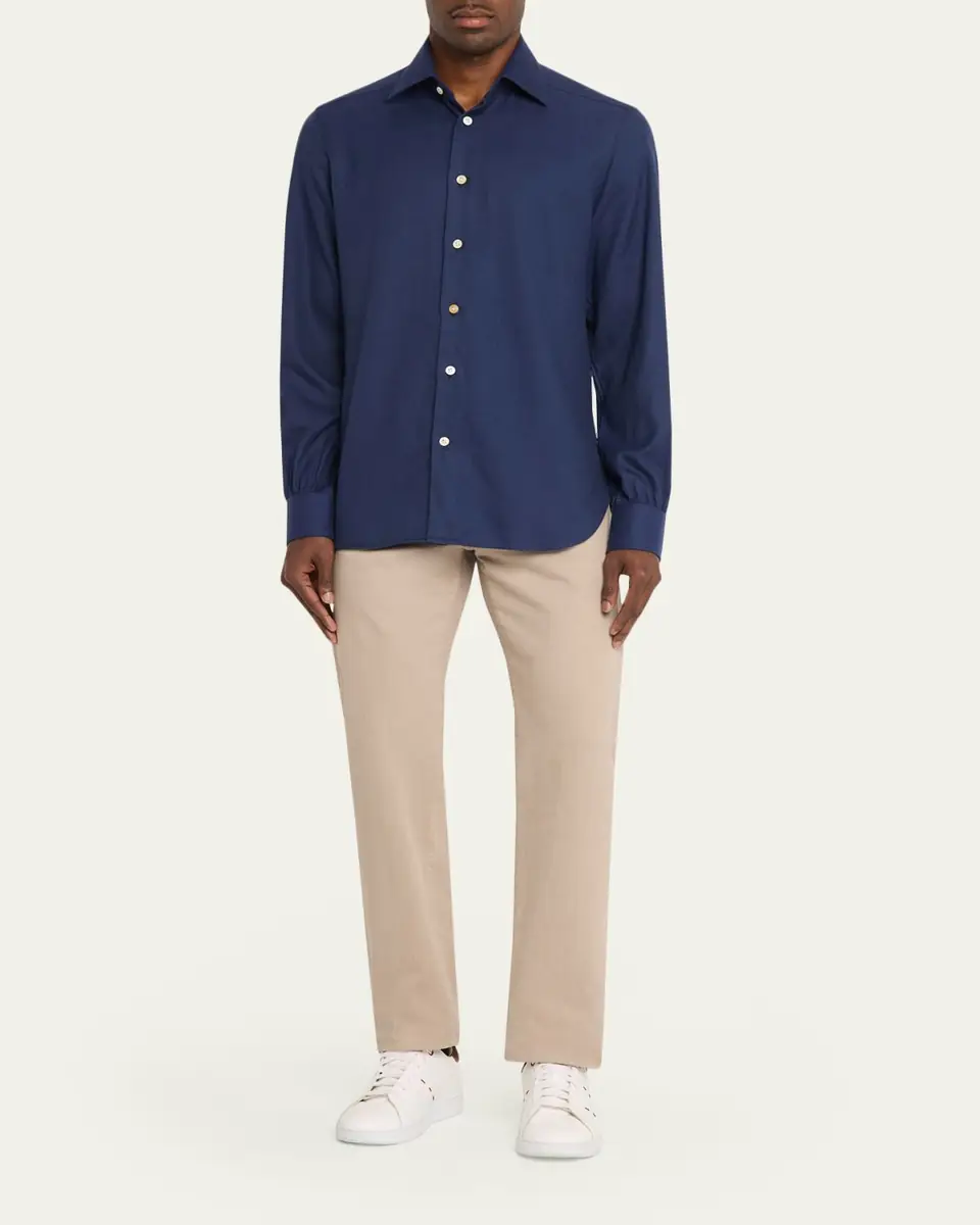 Kiton Men's Cotton and Lyocell Classic-Fit Sport Shirt | Thumbnail 2