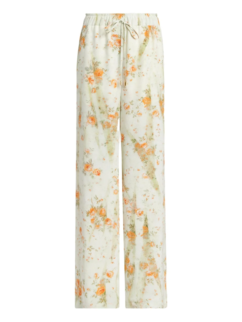 Floral Silk Straight-Leg Pajama Trousers Floral Silk Straight-Leg Pajama Trousers