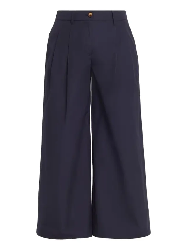 Park Wide-Leg Organic Cotton Poplin Pants