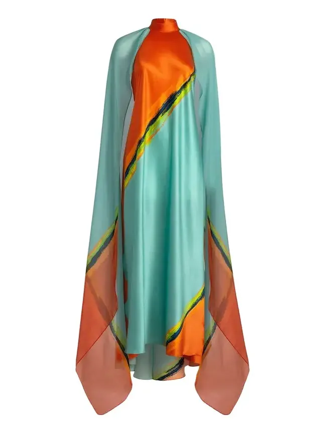 Sabina Cape Halter Maxi Dress Sabina Cape Halter Maxi Dress