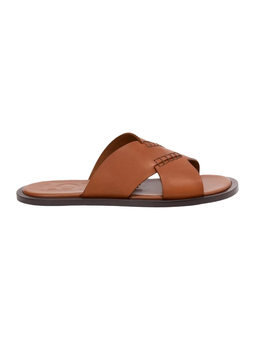 Loewe x Paula's Ibiza Men's Flex Crisscross Leather Slide Sandals