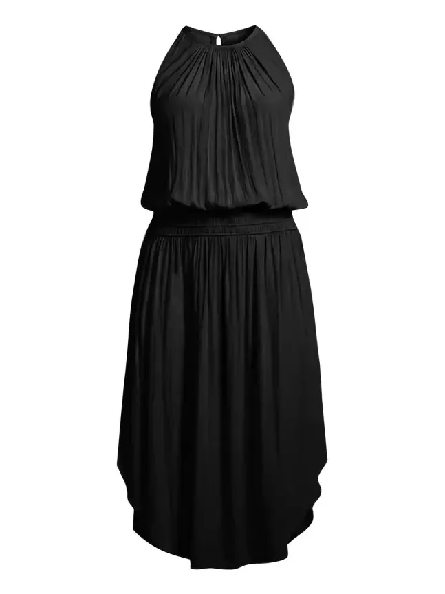 Audrey Sleeveless Blouson Midi Dress Audrey Sleeveless Blouson Midi Dress