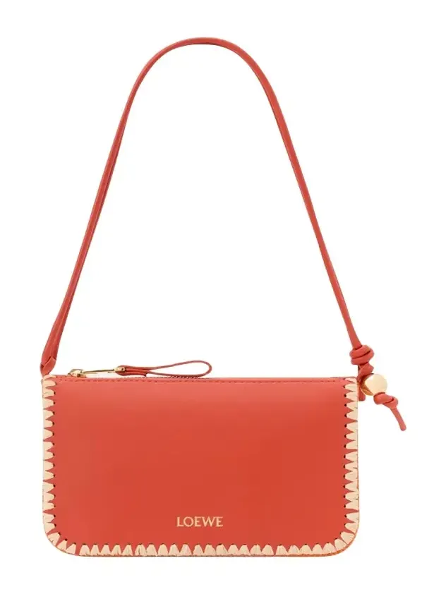 x Paula's Ibiza Rio Leather & Striped Raffia Shoulder Bag