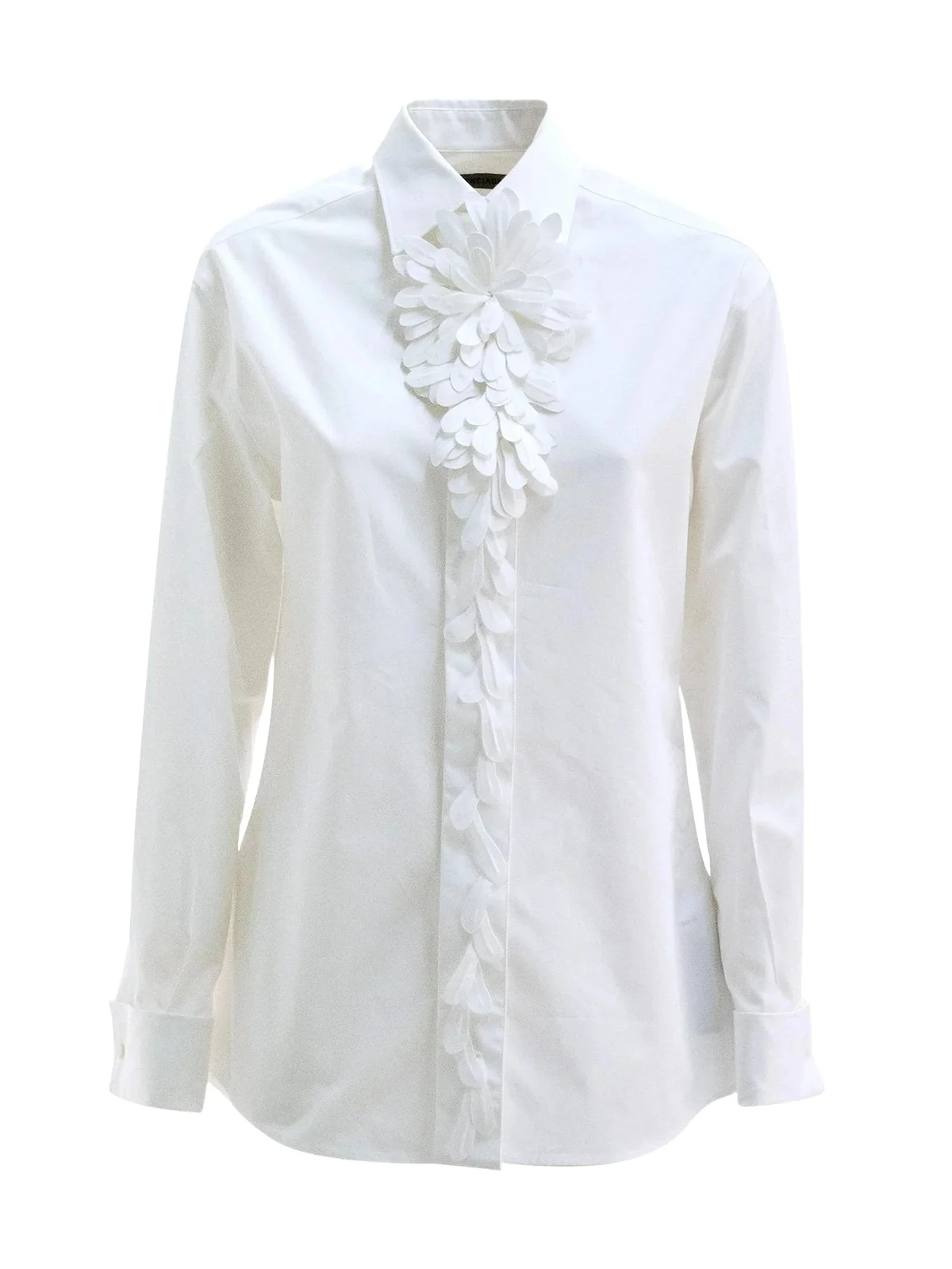 Flower Collar Cotton Shirt