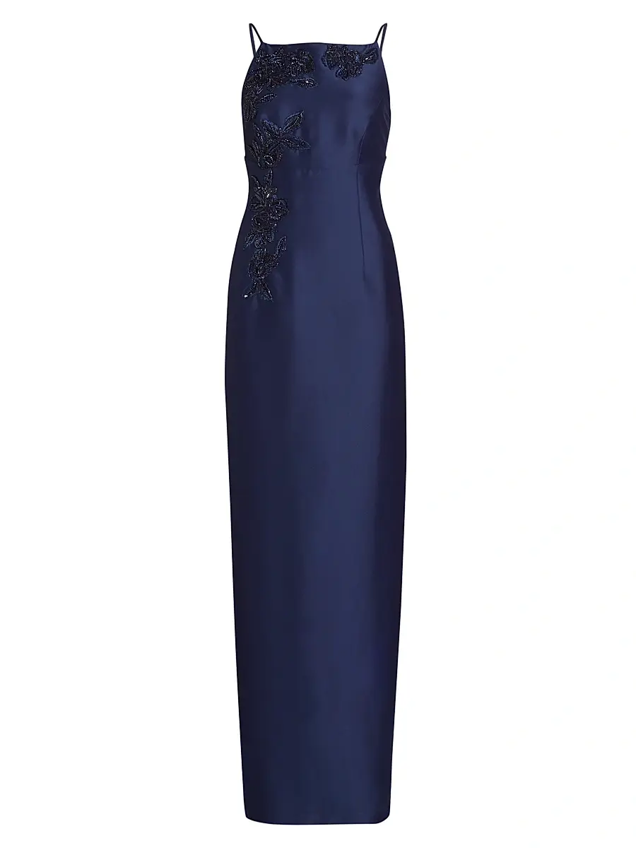 SACHIN BABI Women's Pryce Embellished Mikado Column Gown - Night Sky | Image 1 SACHIN BABI Women's Pryce Embellished Mikado Column Gown - Night Sky | Image 1