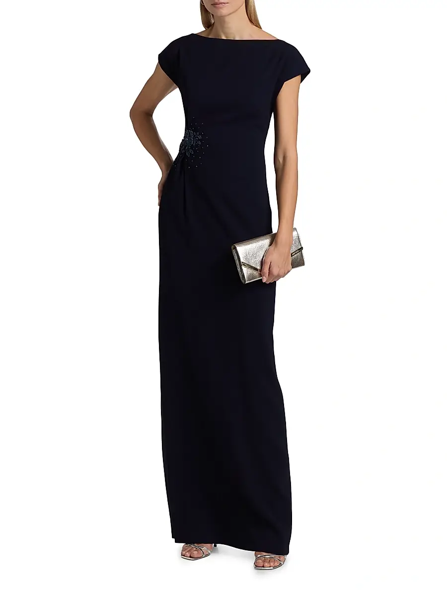 SACHIN & BABI Women's Kelly Embellished Stretch-Crepe Column Gown | Thumbnail 3
