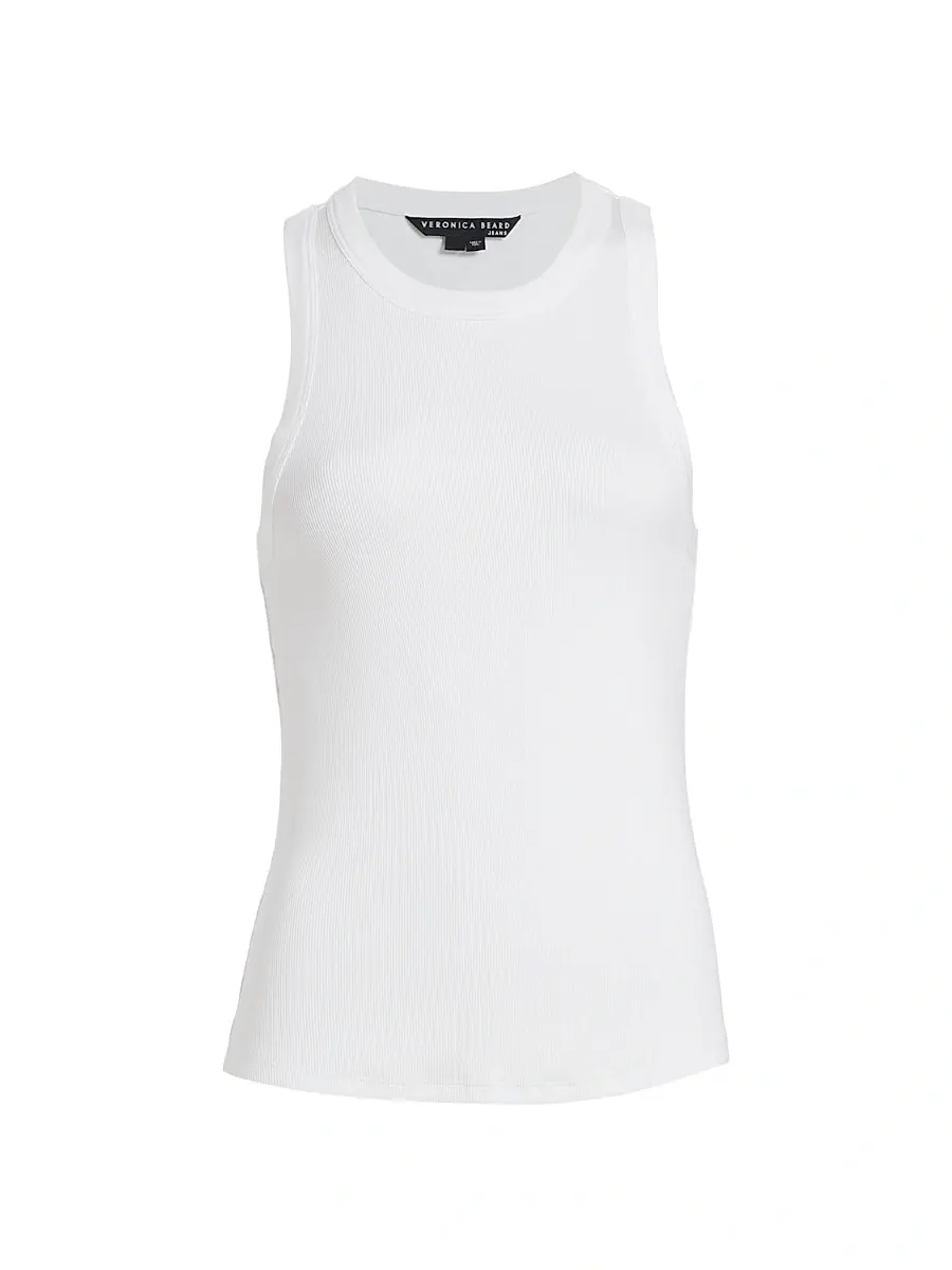 Veronica Beard Women's Jordyn Stretch-Cotton Tank Top - White | Image 1 Veronica Beard Women's Jordyn Stretch-Cotton Tank Top - White | Image 1
