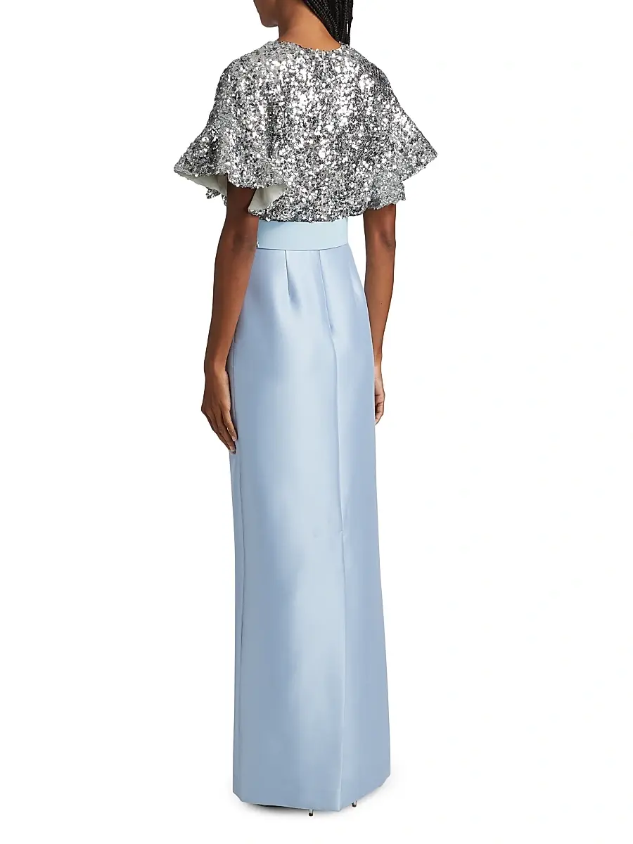 SACHIN & BABI Women's Marlene Sequin & Mikado Column-Skirt Gown | Thumbnail 5 SACHIN & BABI Women's Marlene Sequin & Mikado Column-Skirt Gown | Thumbnail 5