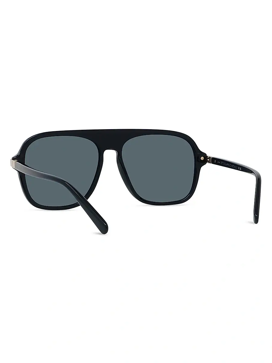 Stella McCartney Women's Stella 57MM Pilot Sunglasses - Dark Grey Black | Thumbnail 4