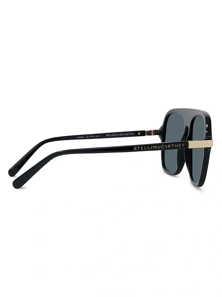 Stella McCartney Women's Stella 57MM Pilot Sunglasses - Dark Grey Black | Thumbnail 7
