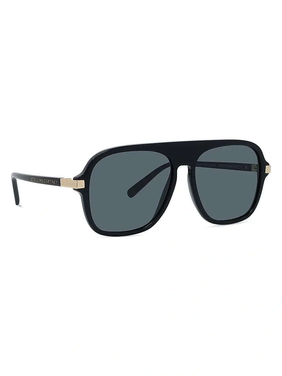 Stella McCartney Women's Stella 57MM Pilot Sunglasses - Dark Grey Black | Thumbnail 8
