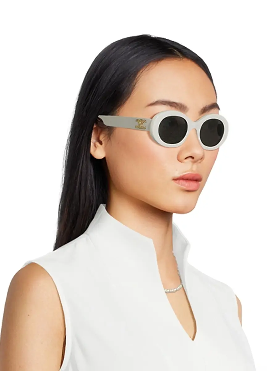 CELINE Women's Triomphe 52MM Oval Sunglasses - Smoke | Thumbnail 3 CELINE Women's Triomphe 52MM Oval Sunglasses - Smoke | Thumbnail 3