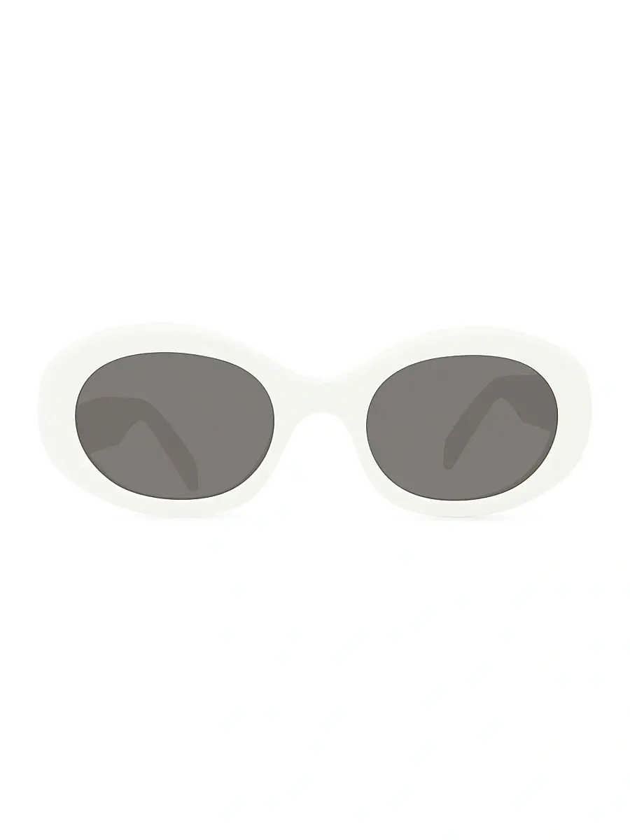 CELINE Women's Triomphe 52MM Oval Sunglasses - Smoke | Thumbnail 4 CELINE Women's Triomphe 52MM Oval Sunglasses - Smoke | Thumbnail 4