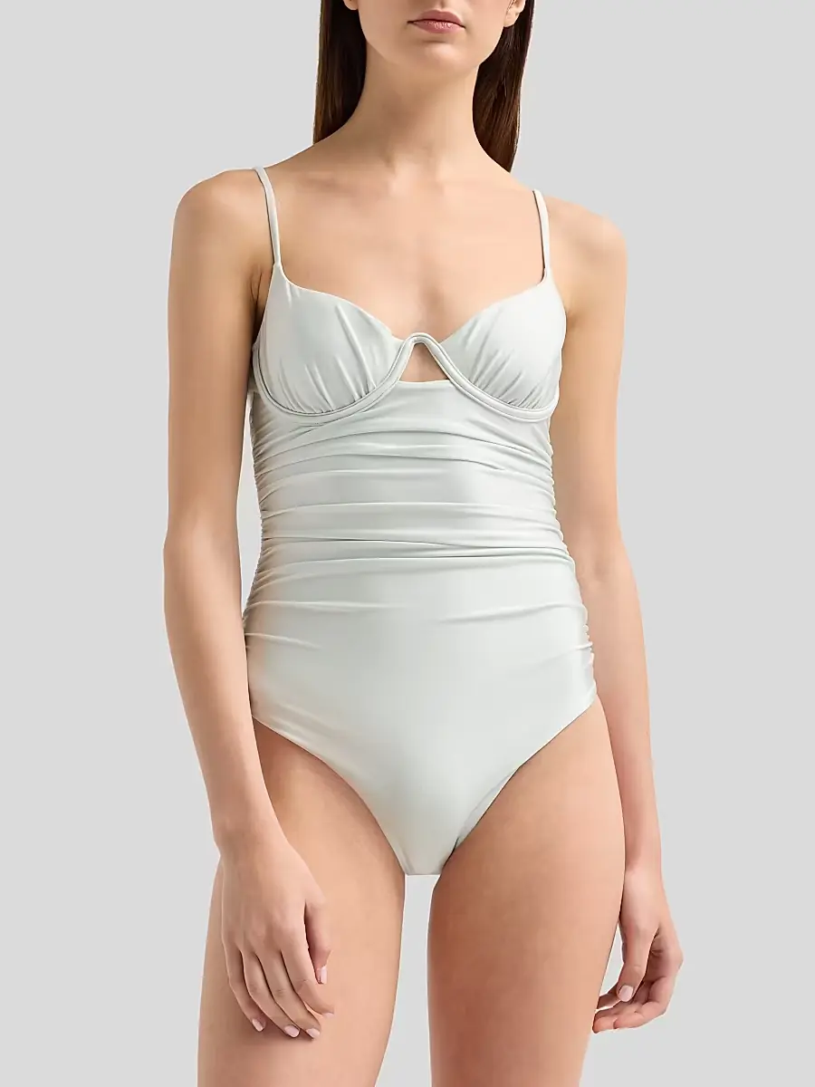 Simkhai Women's Laine Ruched One-Piece Swimsuit | Thumbnail 5
