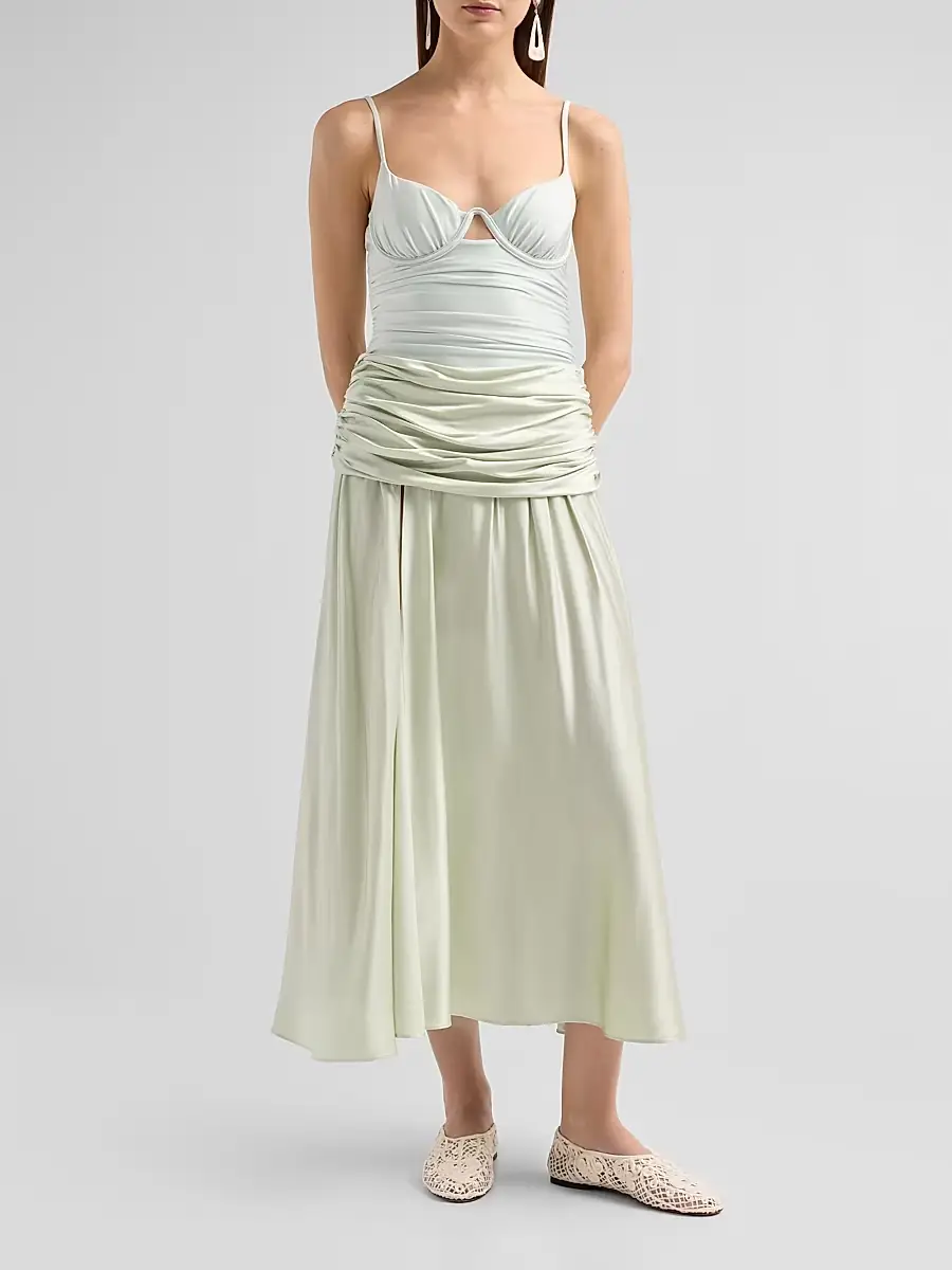 Simkhai Women's Gianna Draped Midi-Skirt | Thumbnail 2 Simkhai Women's Gianna Draped Midi-Skirt | Thumbnail 2