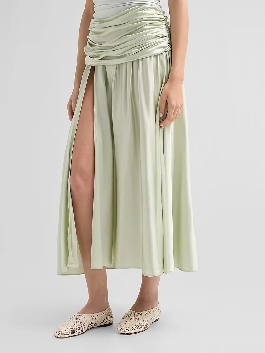 Simkhai Women's Gianna Draped Midi-Skirt | Thumbnail 4 Simkhai Women's Gianna Draped Midi-Skirt | Thumbnail 4