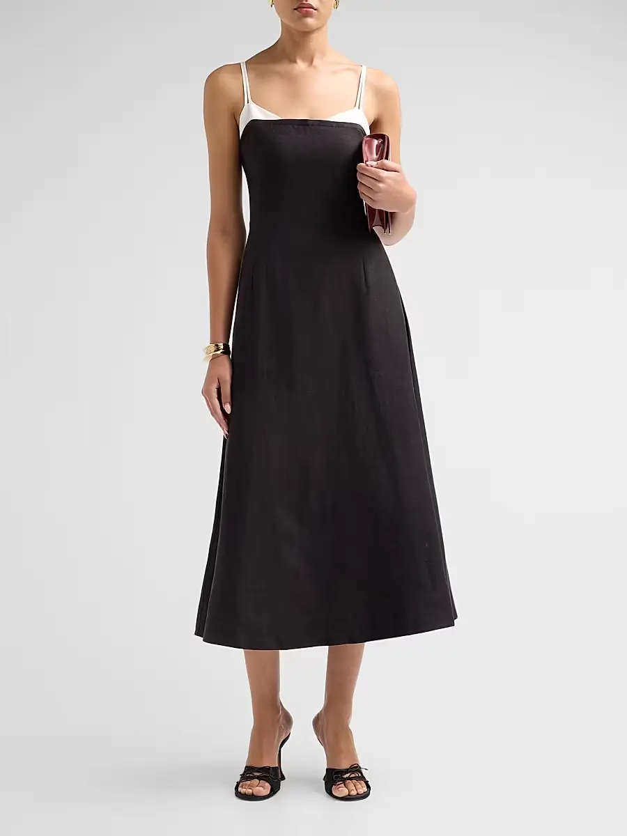 Simkhai Women's Corabeth Colorblocked Midi-Dress | Thumbnail 2 Simkhai Women's Corabeth Colorblocked Midi-Dress | Thumbnail 2