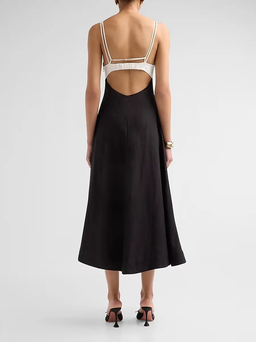Simkhai Women's Corabeth Colorblocked Midi-Dress | Thumbnail 3 Simkhai Women's Corabeth Colorblocked Midi-Dress | Thumbnail 3