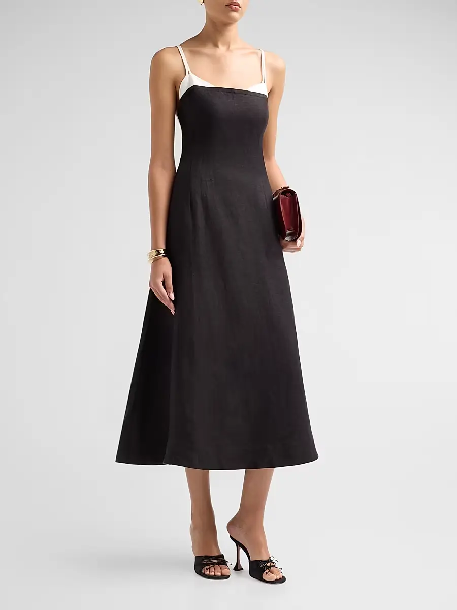 Simkhai Women's Corabeth Colorblocked Midi-Dress | Thumbnail 4 Simkhai Women's Corabeth Colorblocked Midi-Dress | Thumbnail 4